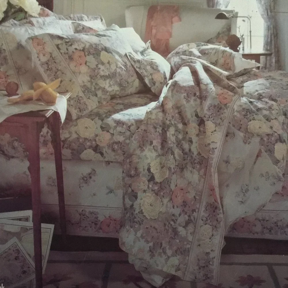 NEW! Touch of Luxury Ryebrook Floral Twin Flat Sheet Shabby Chic Cottagecore